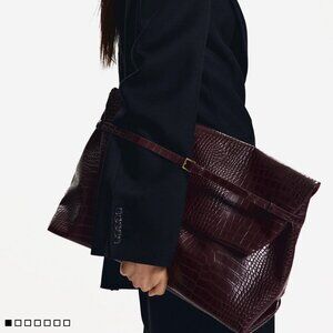 H & M Oversized Clutch Bag - Croc Pattern (NEW with tags)